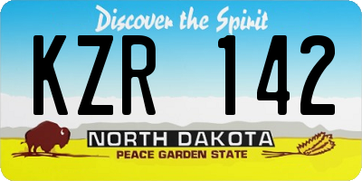 ND license plate KZR142