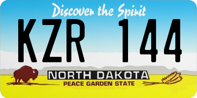 ND license plate KZR144