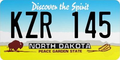 ND license plate KZR145