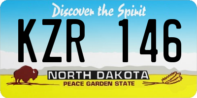 ND license plate KZR146