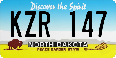 ND license plate KZR147