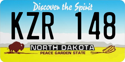 ND license plate KZR148