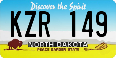 ND license plate KZR149