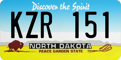 ND license plate KZR151