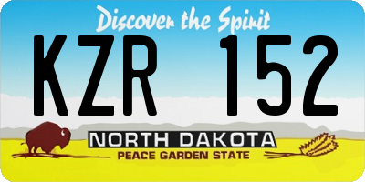 ND license plate KZR152
