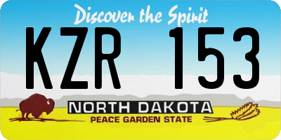 ND license plate KZR153