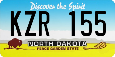 ND license plate KZR155