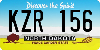 ND license plate KZR156