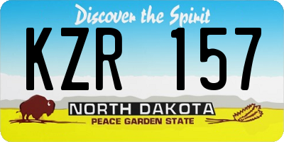 ND license plate KZR157