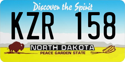 ND license plate KZR158