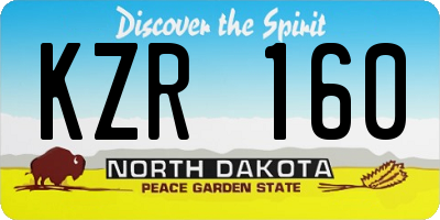 ND license plate KZR160