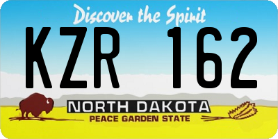 ND license plate KZR162