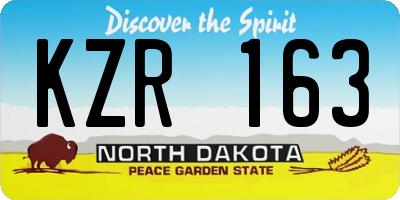 ND license plate KZR163
