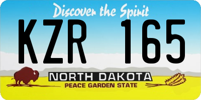ND license plate KZR165