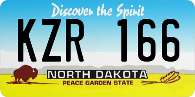 ND license plate KZR166