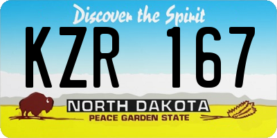 ND license plate KZR167