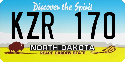 ND license plate KZR170