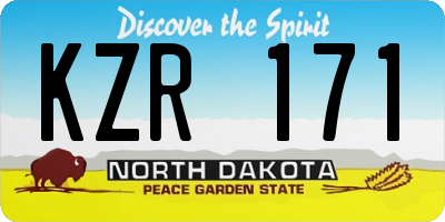 ND license plate KZR171