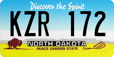 ND license plate KZR172