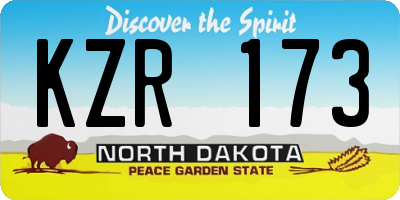 ND license plate KZR173