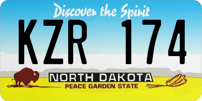 ND license plate KZR174