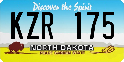 ND license plate KZR175