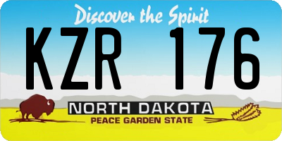 ND license plate KZR176