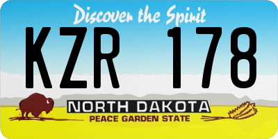 ND license plate KZR178
