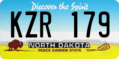 ND license plate KZR179