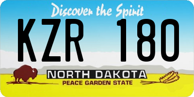 ND license plate KZR180
