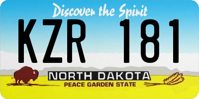 ND license plate KZR181