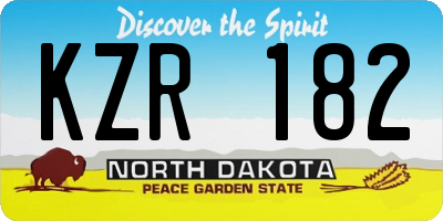 ND license plate KZR182