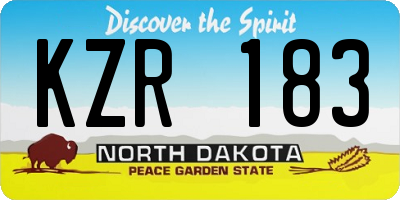 ND license plate KZR183