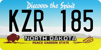 ND license plate KZR185