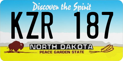 ND license plate KZR187