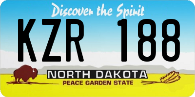 ND license plate KZR188