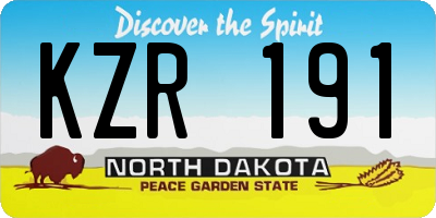 ND license plate KZR191