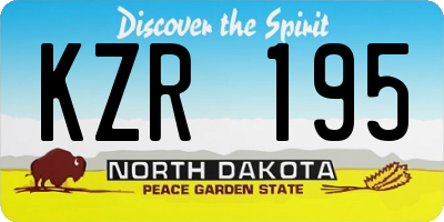 ND license plate KZR195