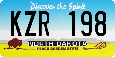 ND license plate KZR198