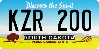 ND license plate KZR200