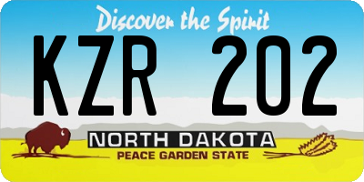 ND license plate KZR202