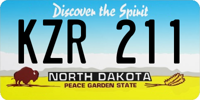 ND license plate KZR211