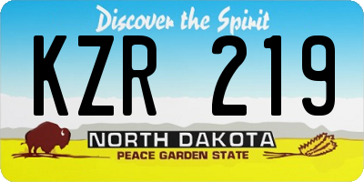 ND license plate KZR219