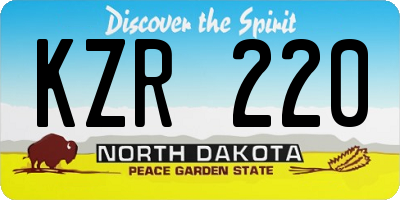 ND license plate KZR220