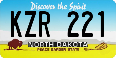 ND license plate KZR221
