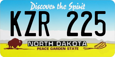 ND license plate KZR225