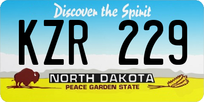 ND license plate KZR229