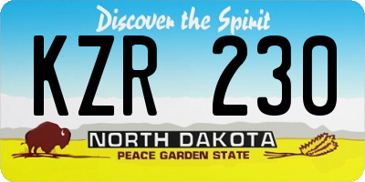 ND license plate KZR230