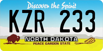 ND license plate KZR233