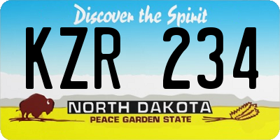 ND license plate KZR234